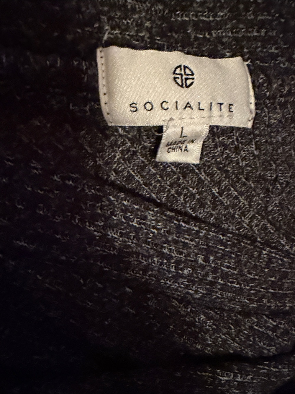 SOCIALITE Charcoal Ribbed Button-Front Cardigan - Picture 3 of 3